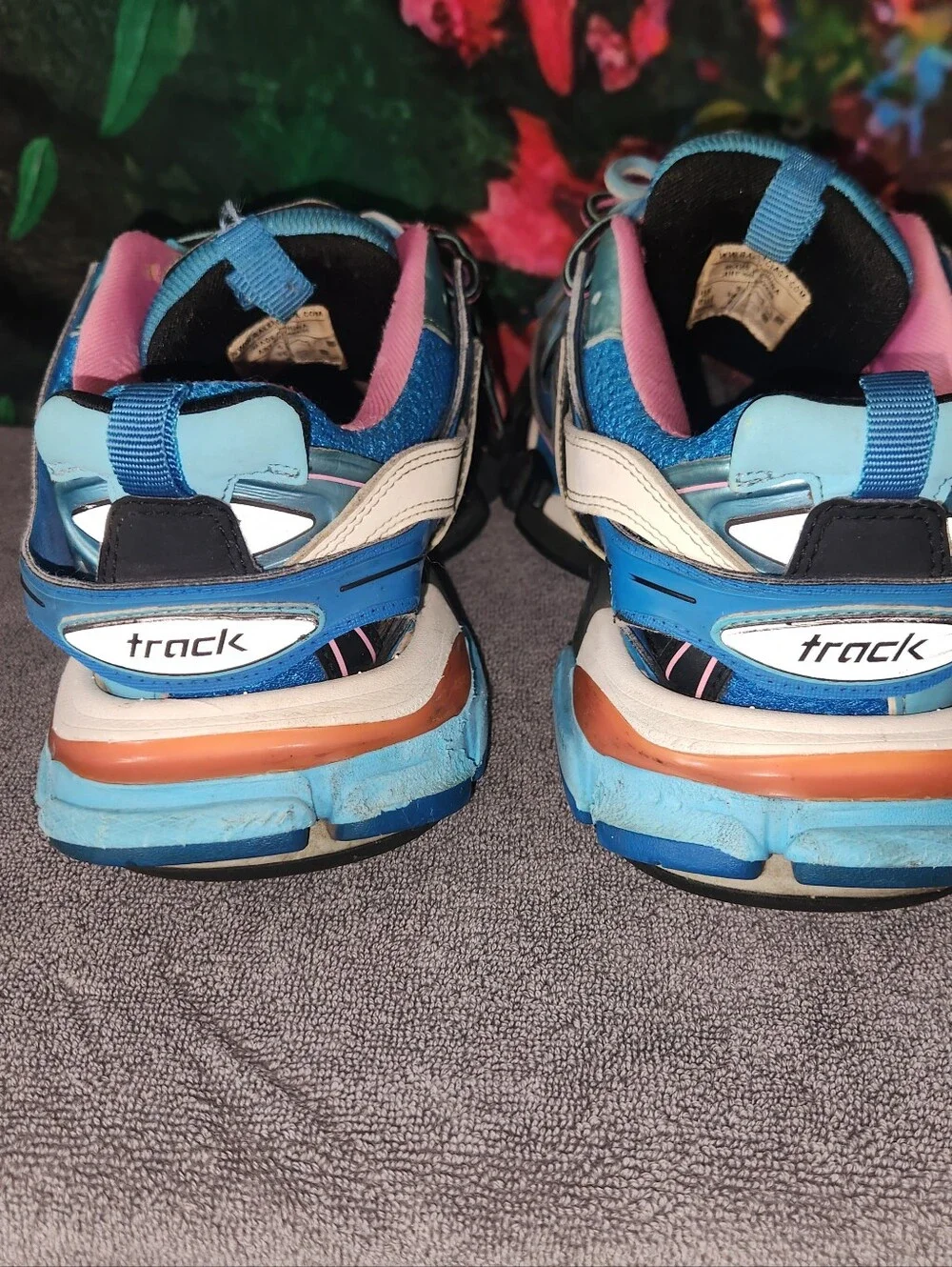 BALENCIAGA Track Trainer Blue Pink 542436  Size 8 38 EU